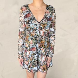 Vestique floral romper mesh long sleeve Size M